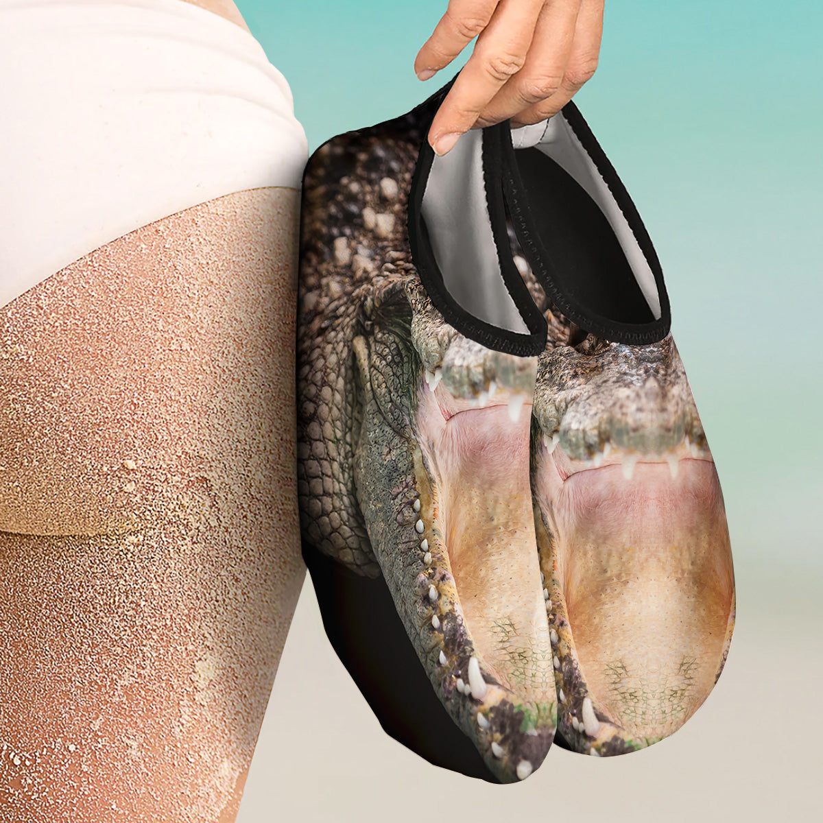 Portrait Crocodile Print Water Shoes-grizzshop