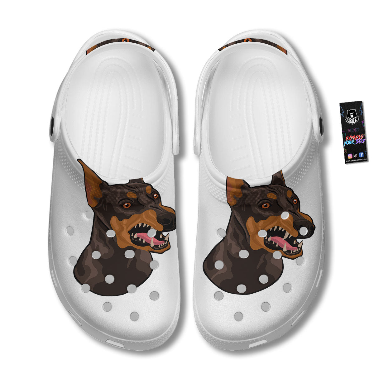 Portrait Dobermann Print Clog-grizzshop