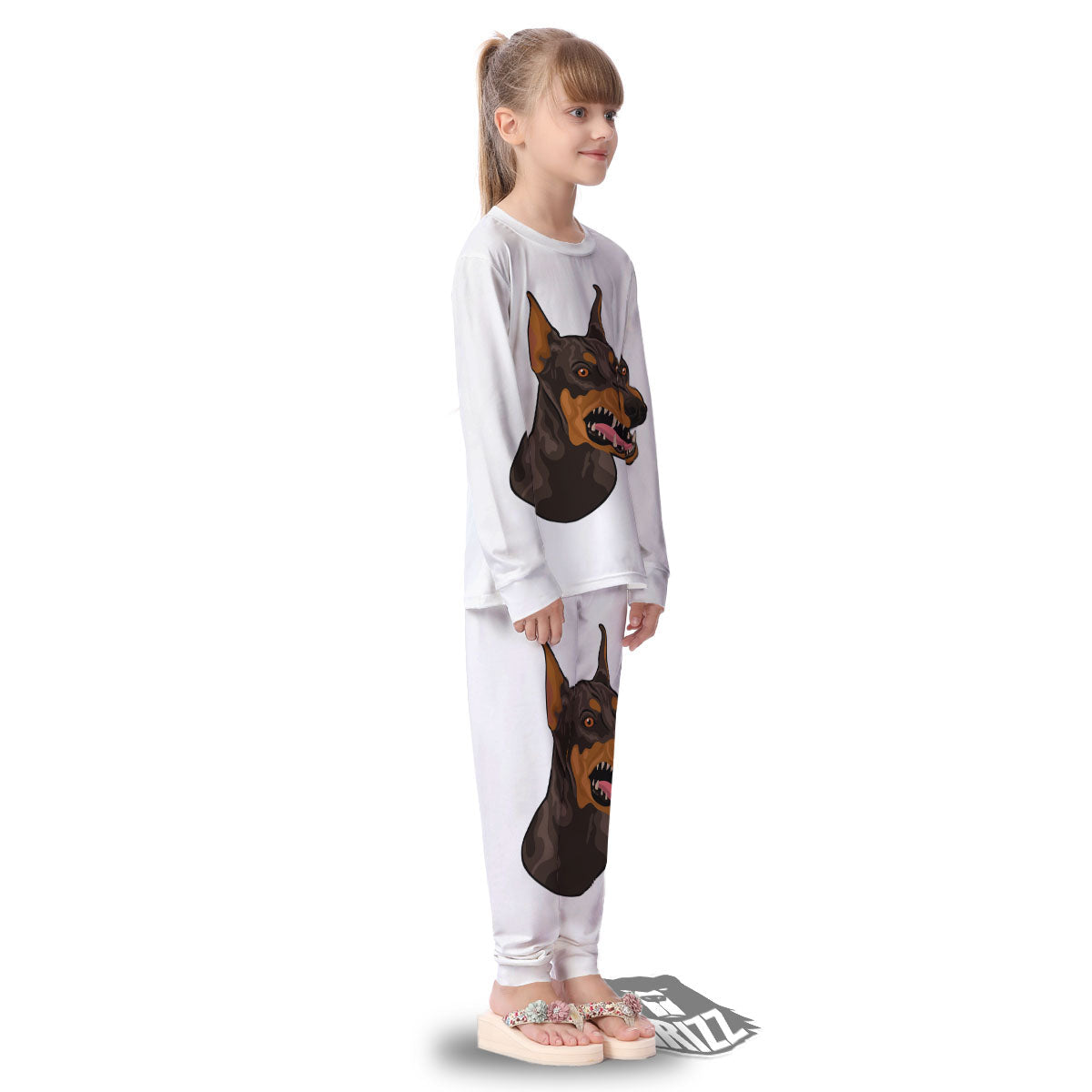 Portrait Dobermann Print Kid's Pajamas-grizzshop