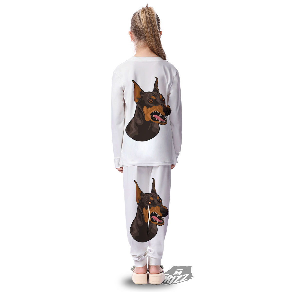 Portrait Dobermann Print Kid's Pajamas-grizzshop
