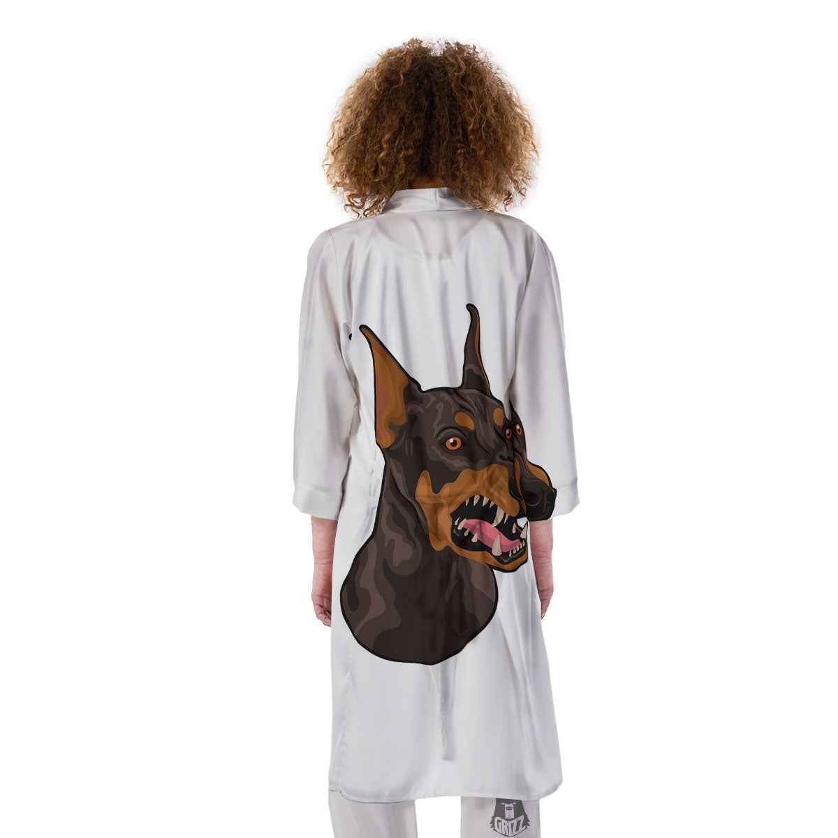 Portrait Dobermann Print Kimono-grizzshop