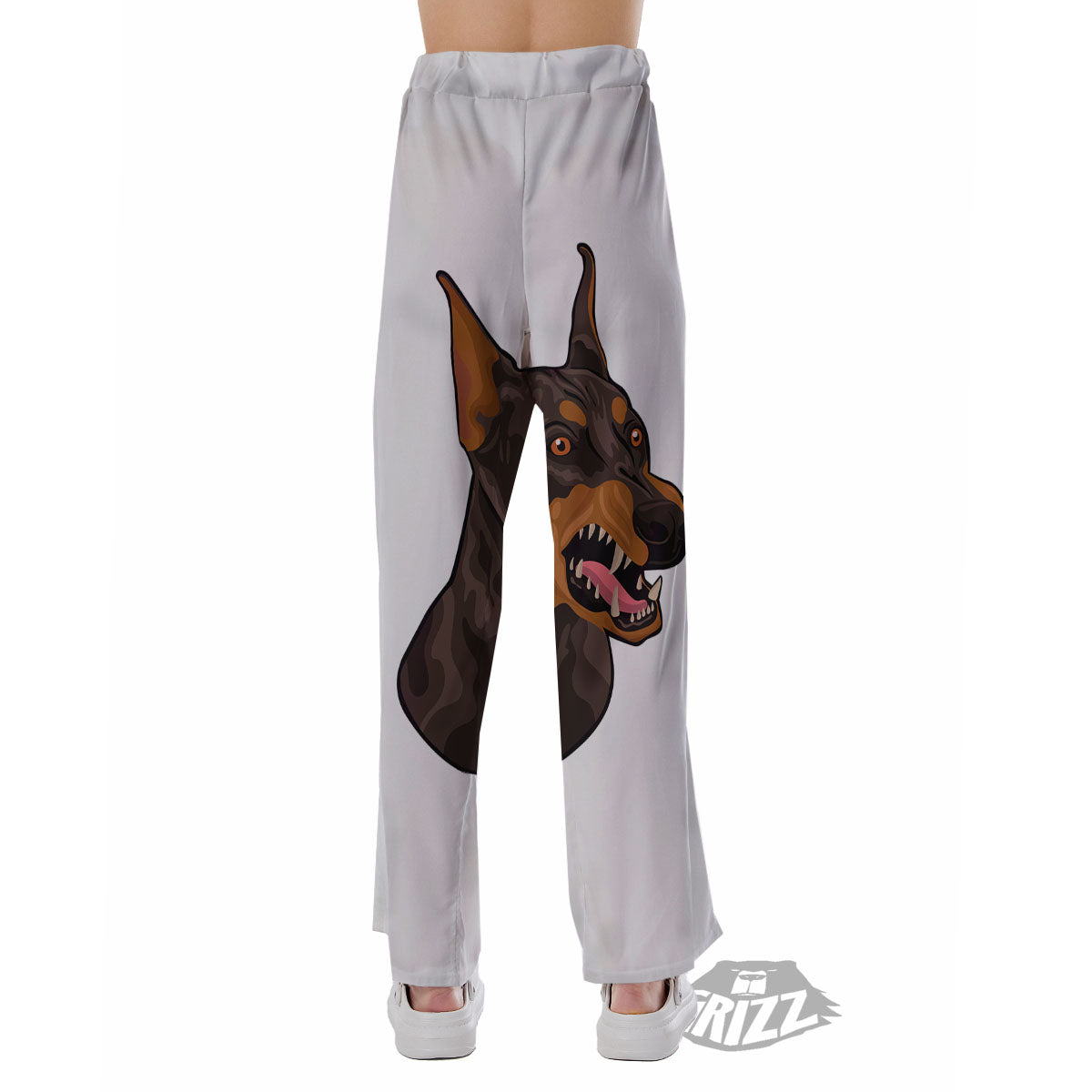 Portrait Dobermann Print Pajama Pants-grizzshop