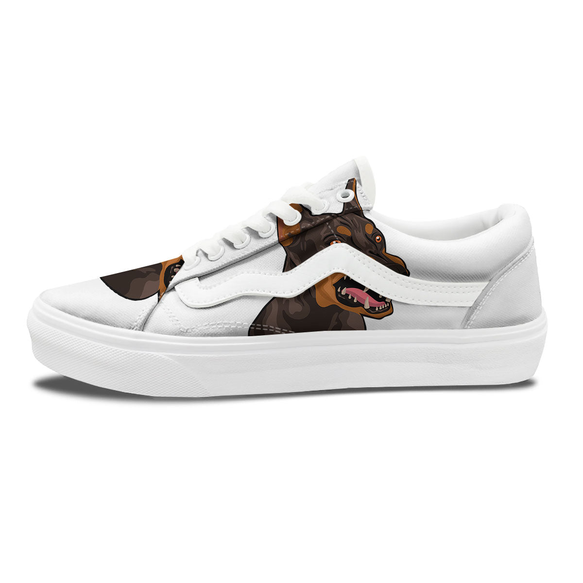 Portrait Dobermann Print Skate Shoes-grizzshop