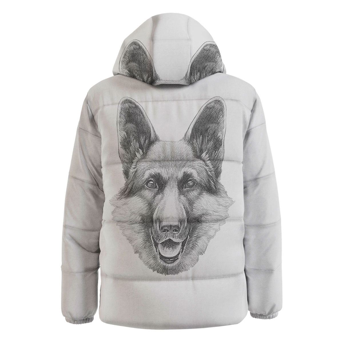 Portrait Dog German Shepherd Print Down Jacket-grizzshop