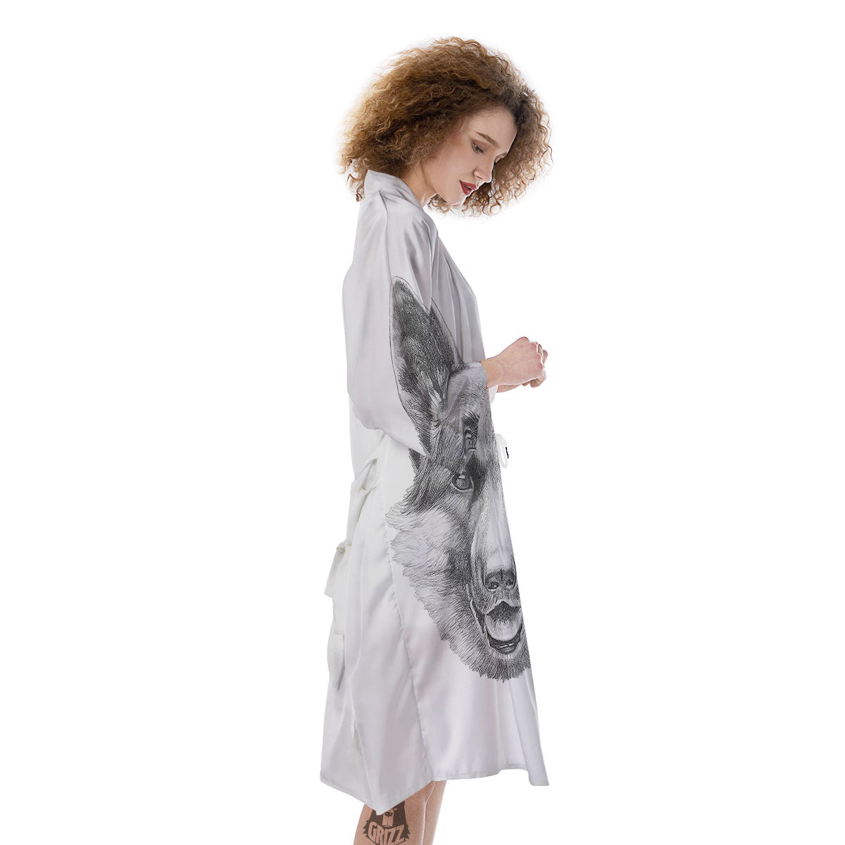 Portrait Dog German Shepherd Print Kimono-grizzshop