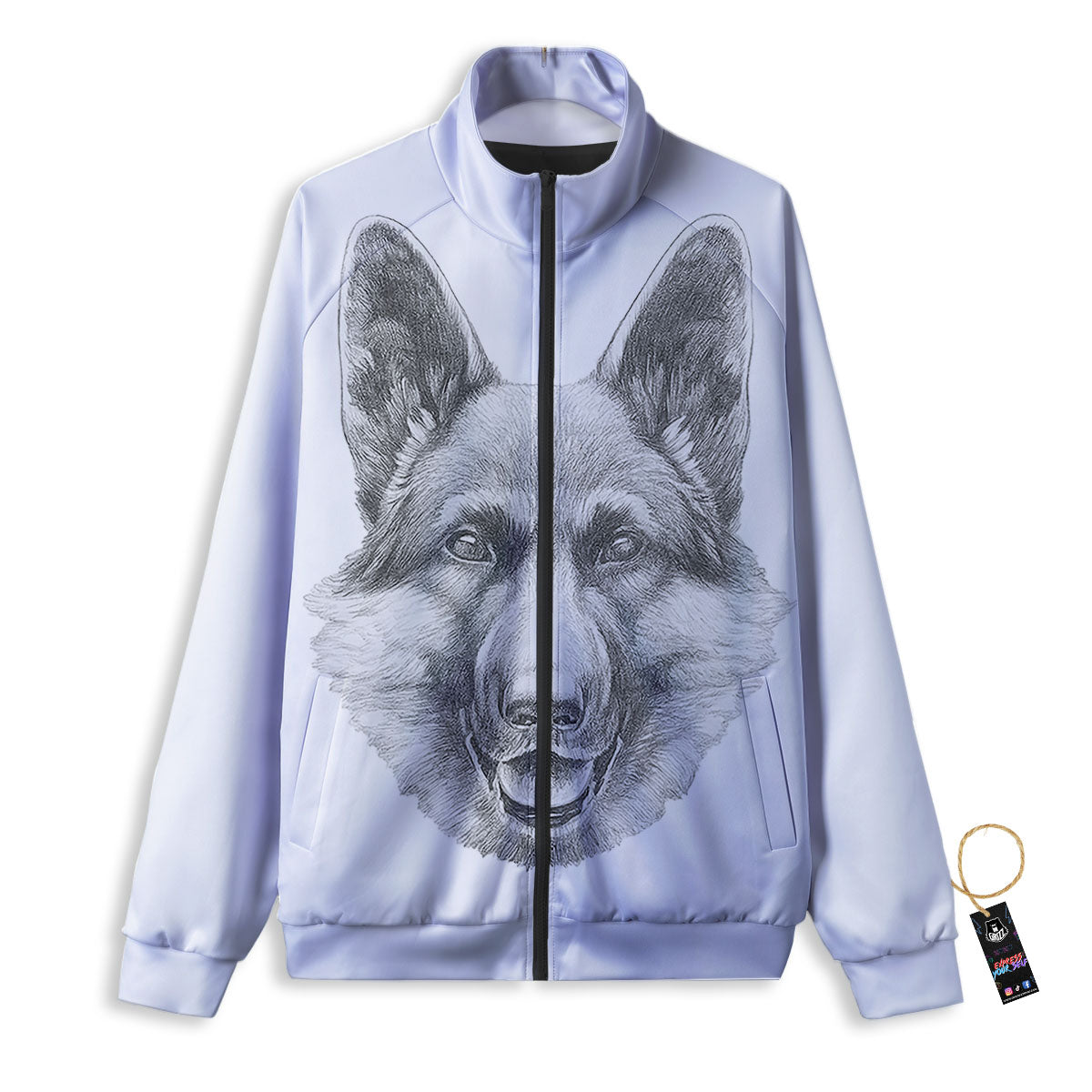 Portrait Dog German Shepherd Print Track Jacket-grizzshop