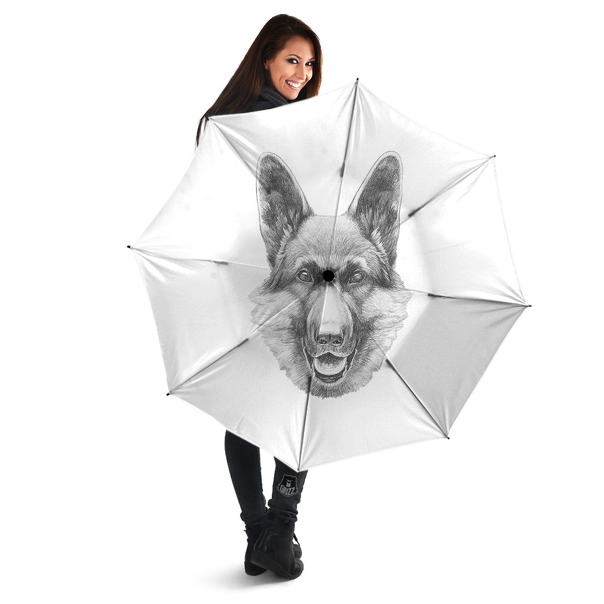 Portrait Dog German Shepherd Print Umbrella-grizzshop