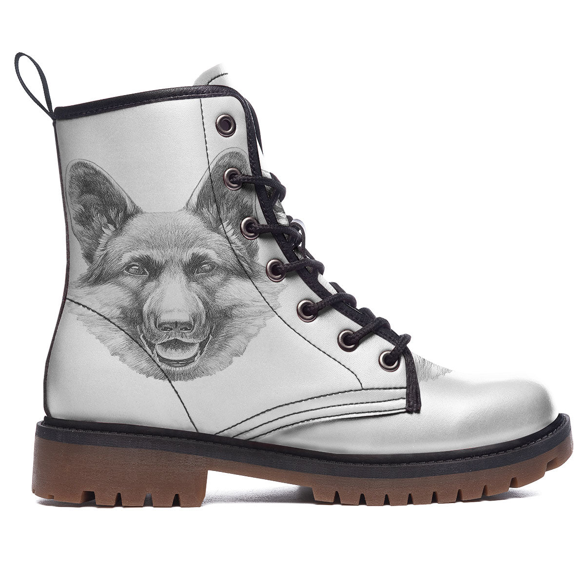 Portrait Dog German Shepherd Print Work Boots-grizzshop