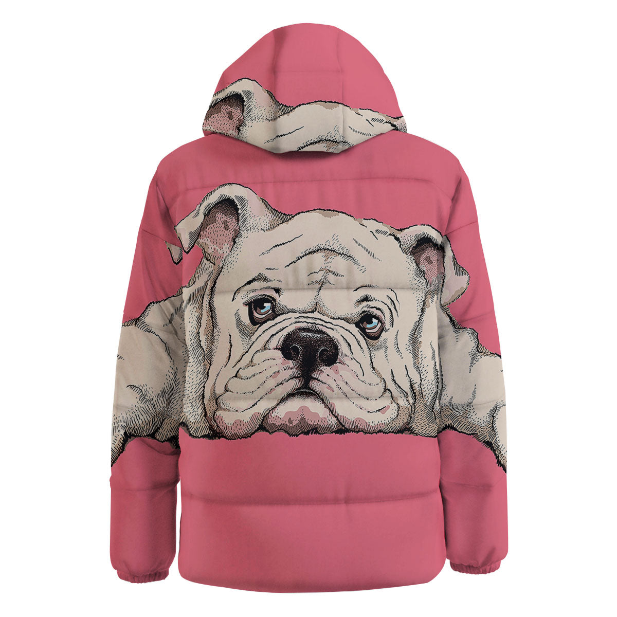 Portrait English Bulldog Print Down Jacket-grizzshop