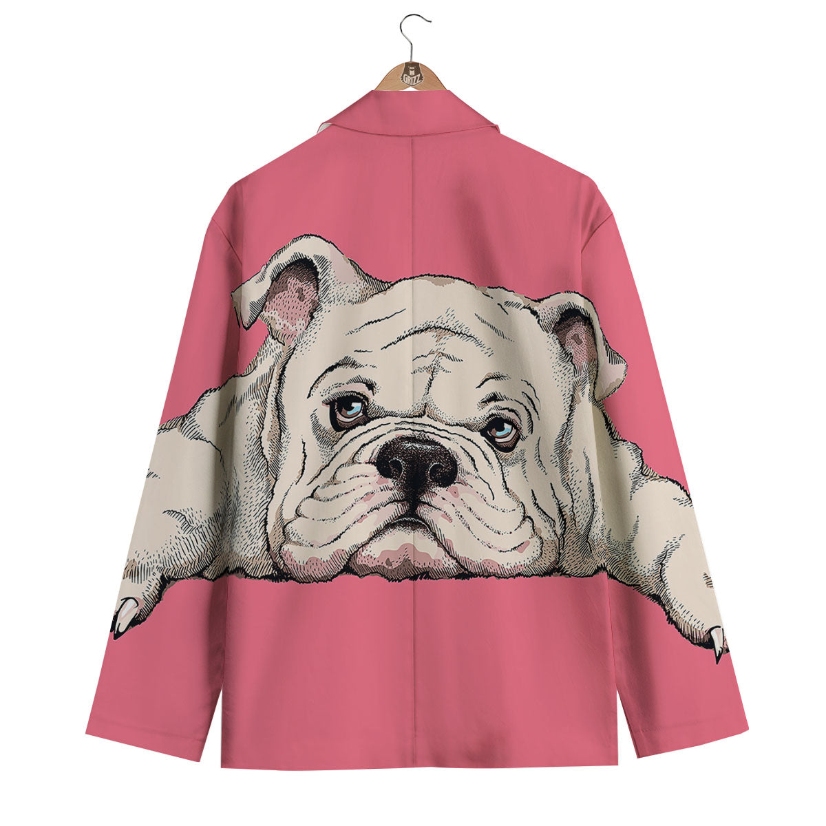 Portrait English Bulldog Print Men's Blazer-grizzshop