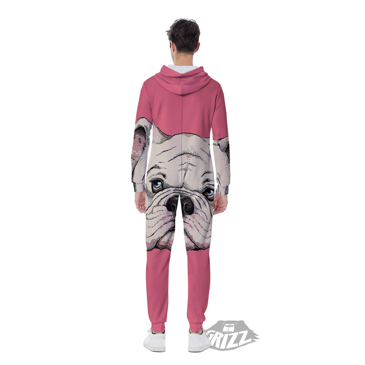 Portrait English Bulldog Print Men's Jumpsuit-grizzshop
