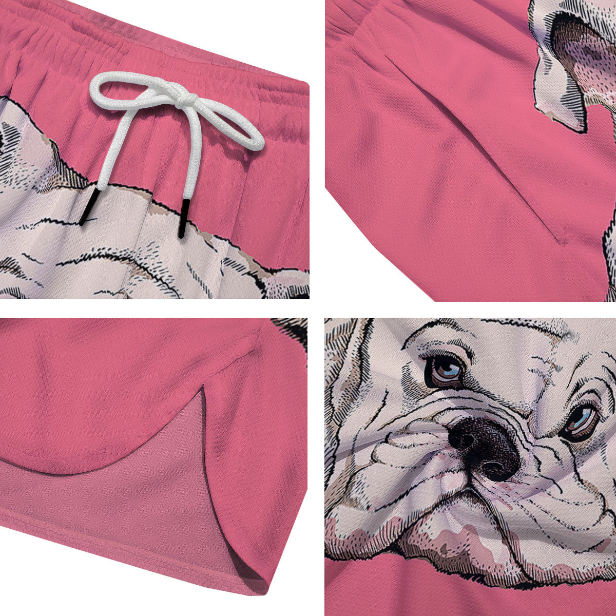 Portrait English Bulldog Print Men's Running Shorts-grizzshop