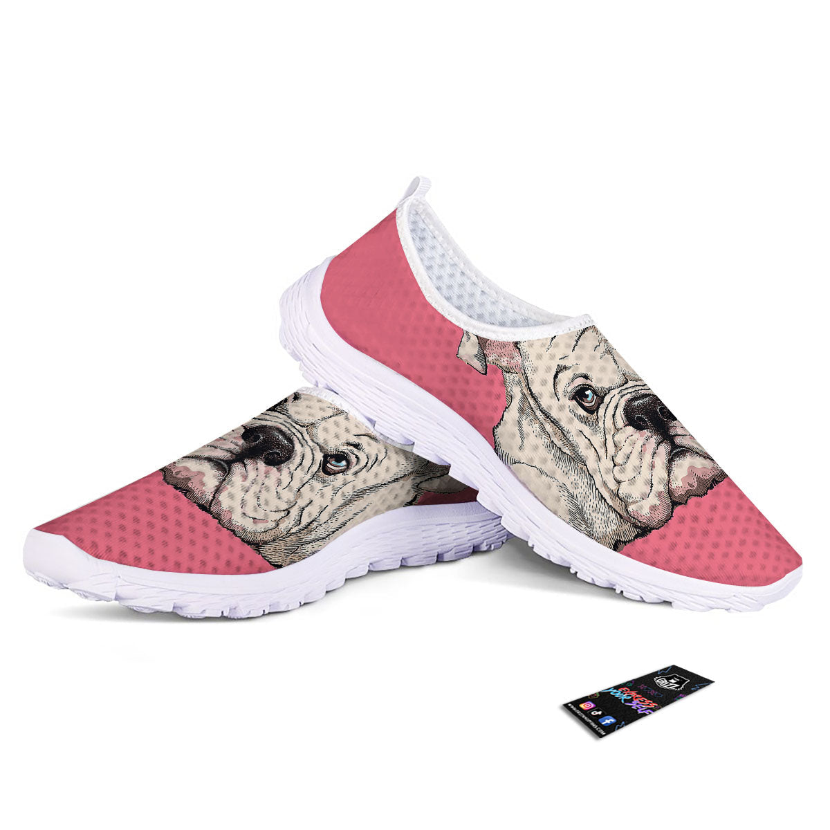 Portrait English Bulldog Print Nurse Shoes-grizzshop