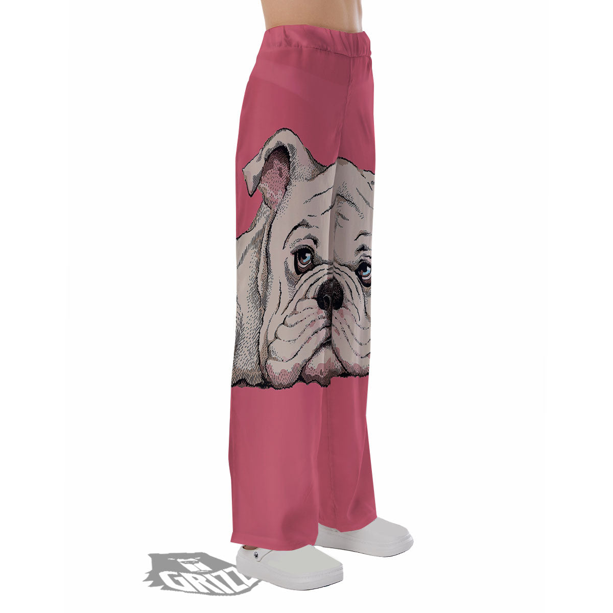 Portrait English Bulldog Print Pajama Pants-grizzshop
