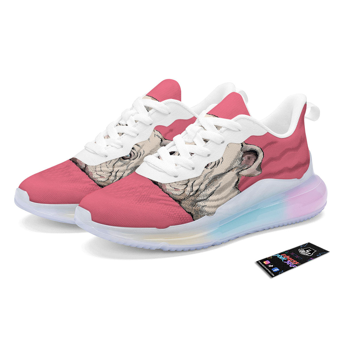 Portrait English Bulldog Print Running Sneakers-grizzshop