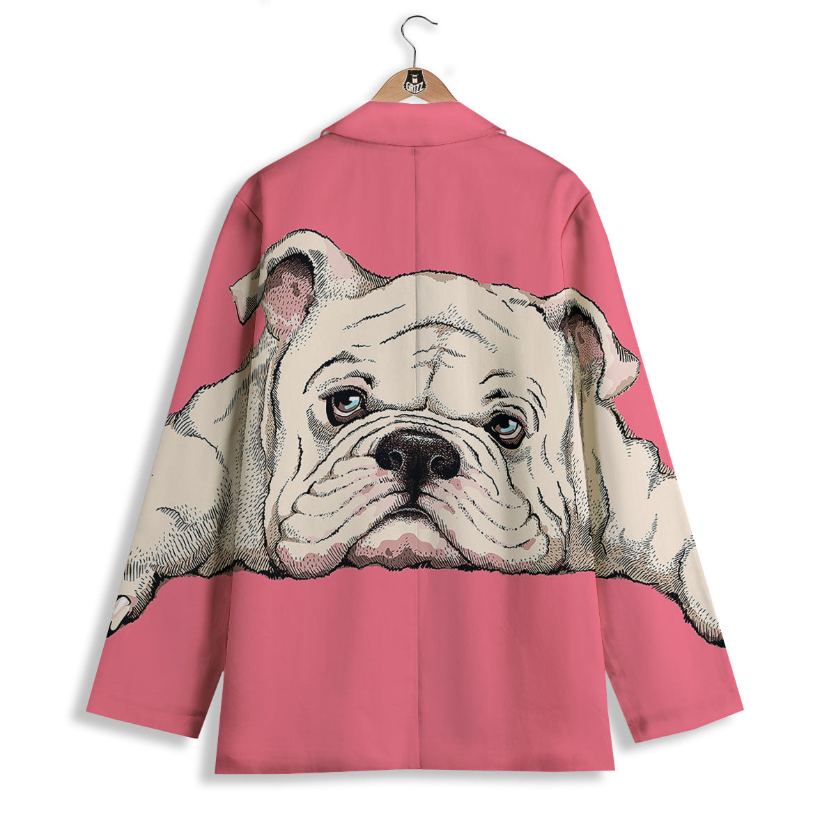Portrait English Bulldog Print Women's Blazer-grizzshop