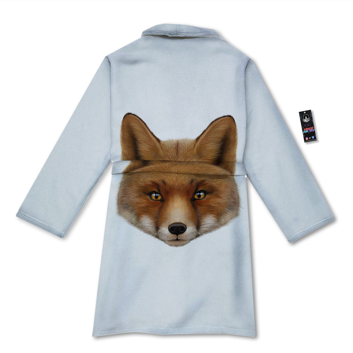 Portrait Fox Print Bathrobe-grizzshop