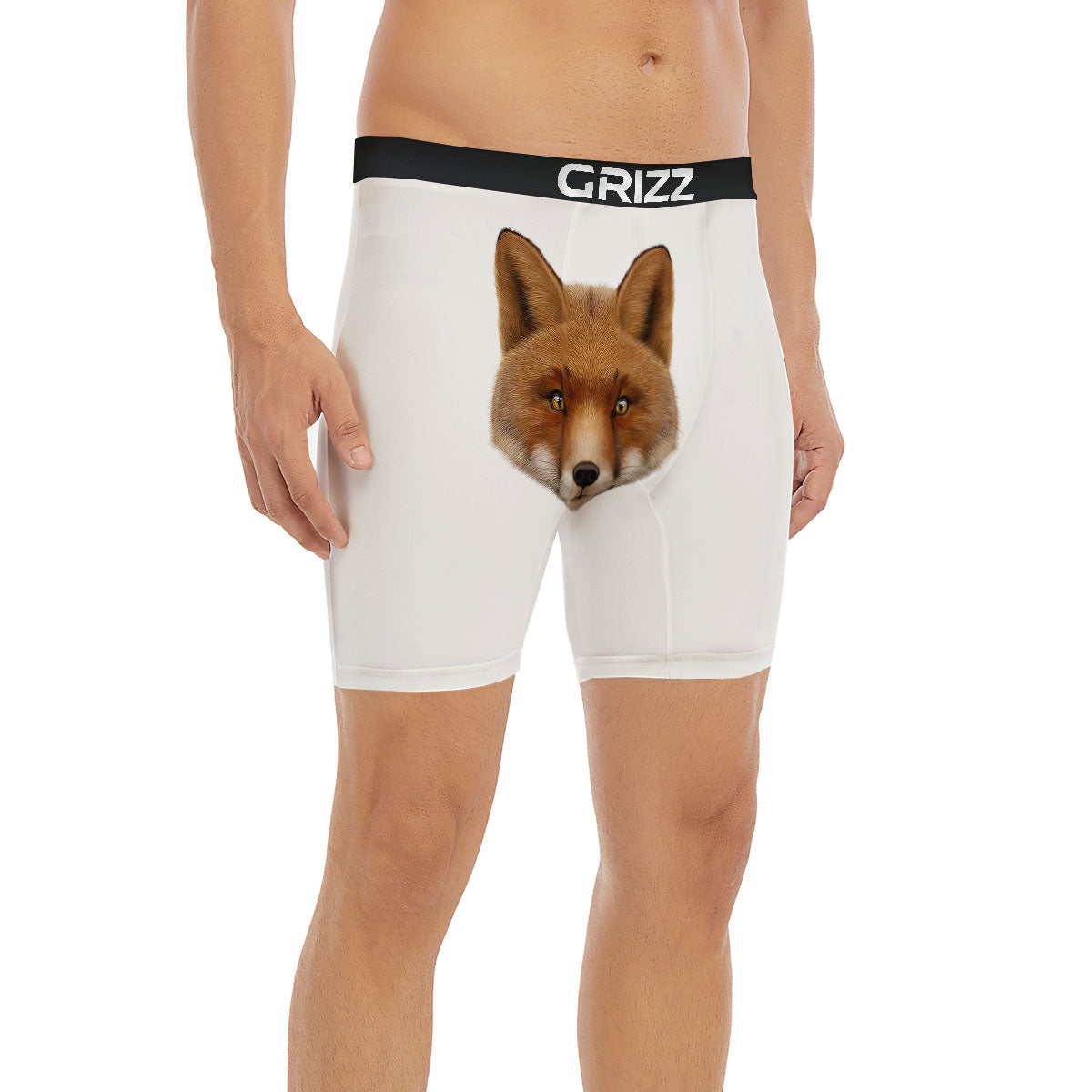 Portrait Fox Print Boxer Briefs-grizzshop