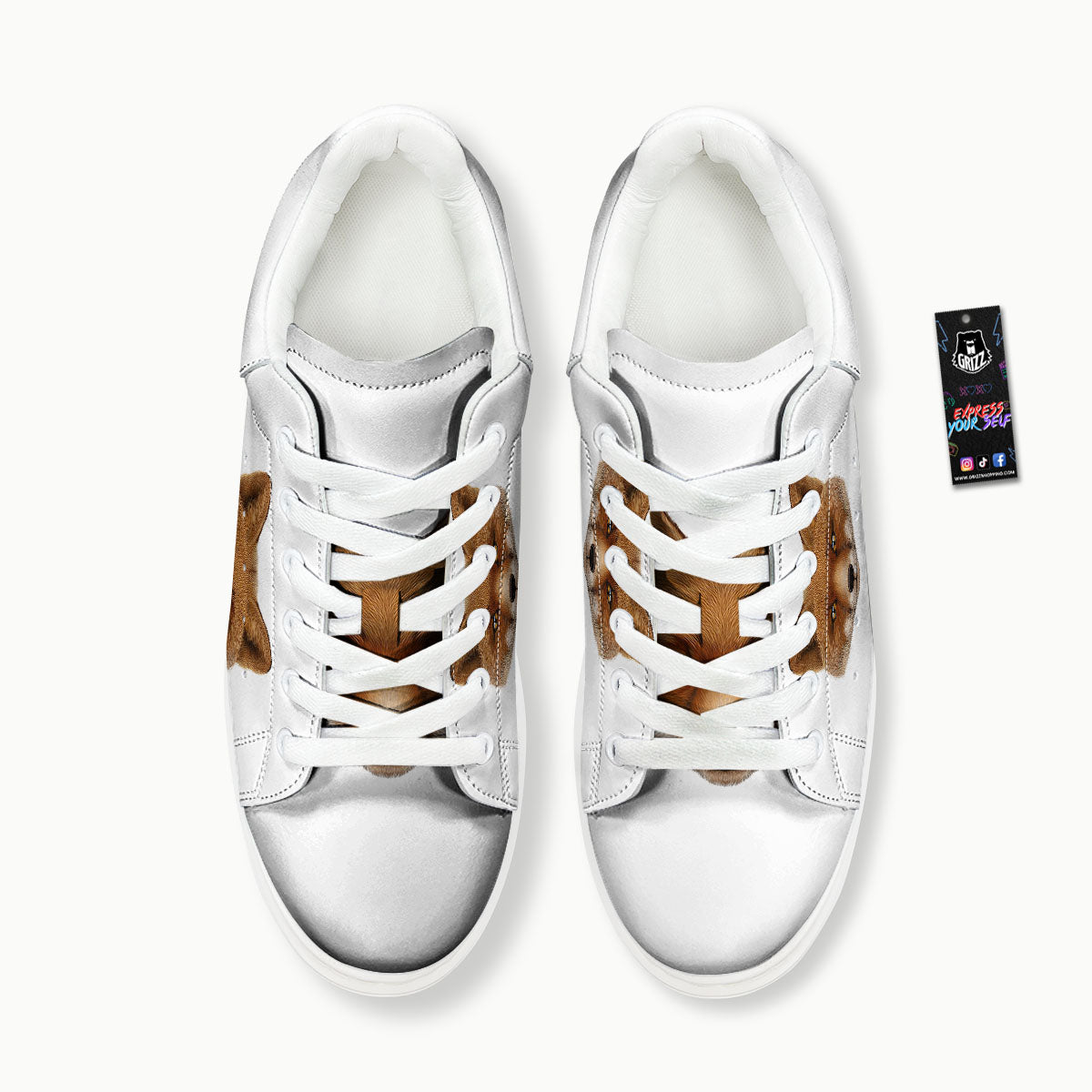 Portrait Fox Print Platform Shoes-grizzshop