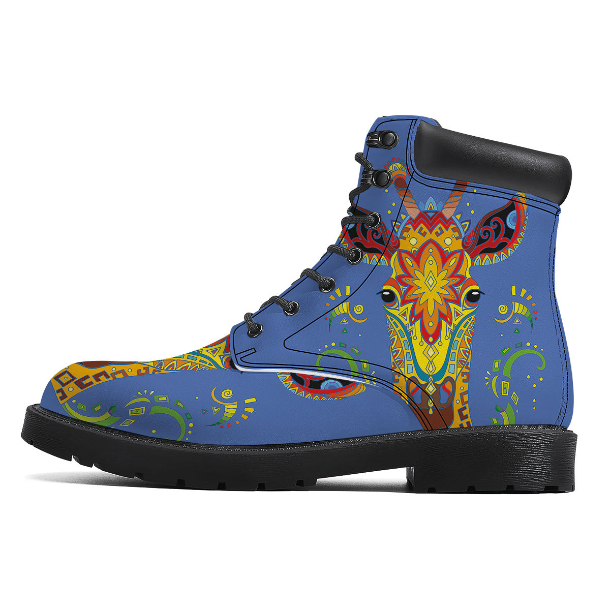 Portrait Giraffe Colorful Print Boots-grizzshop