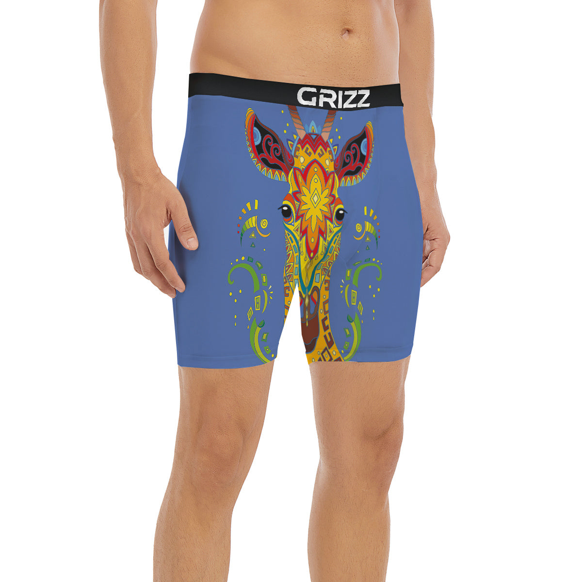 Portrait Giraffe Colorful Print Boxer Briefs-grizzshop