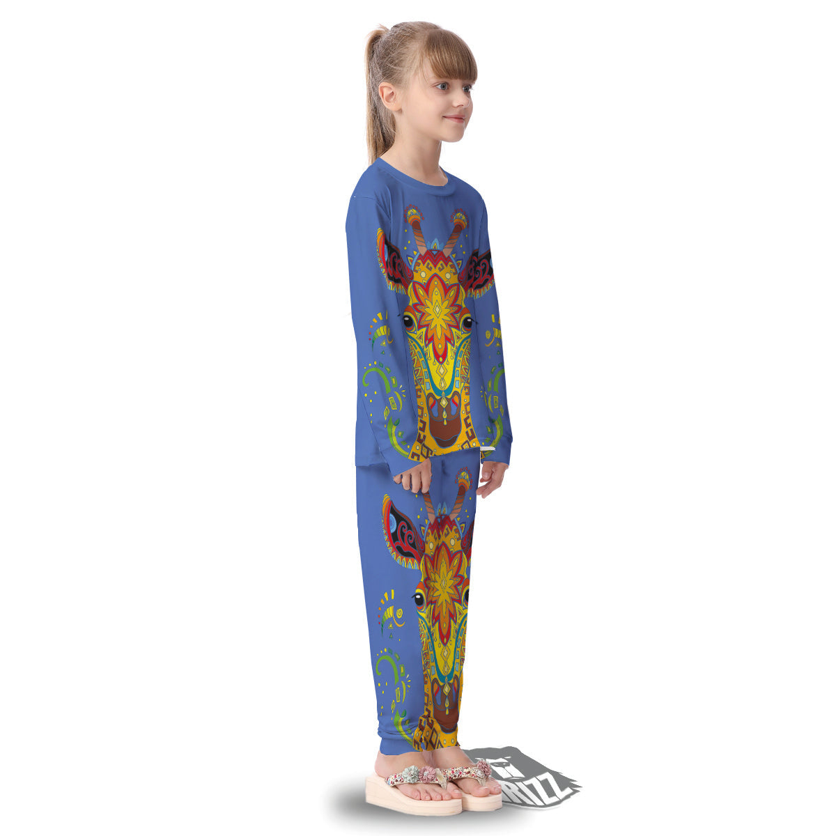 Portrait Giraffe Colorful Print Kid's Pajamas-grizzshop