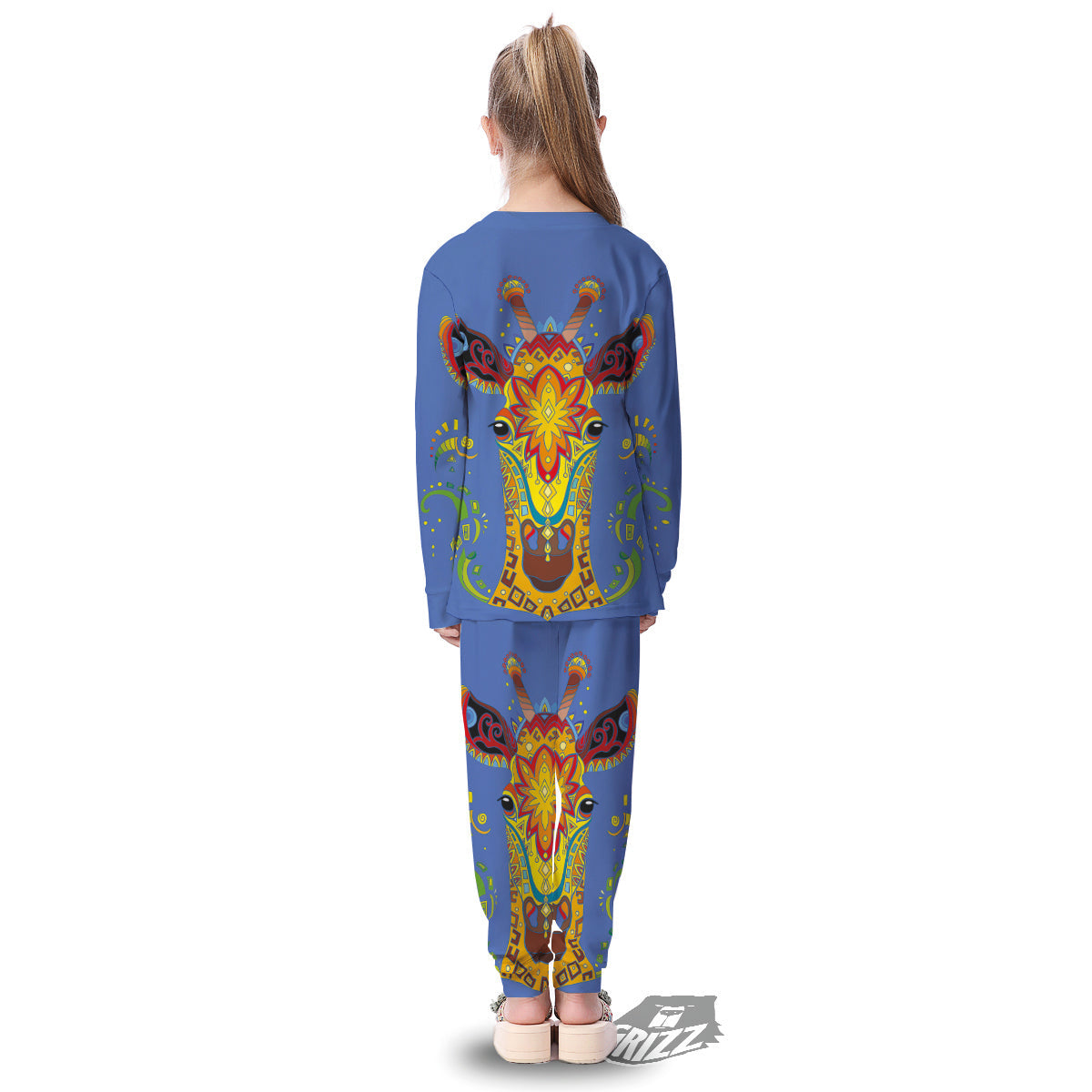 Portrait Giraffe Colorful Print Kid's Pajamas-grizzshop