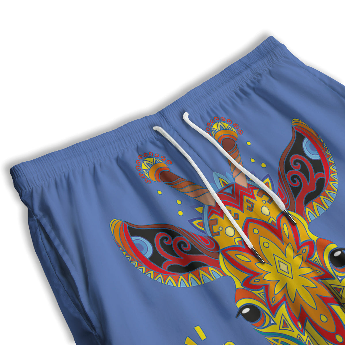 Portrait Giraffe Colorful Print Men's Athletic Shorts