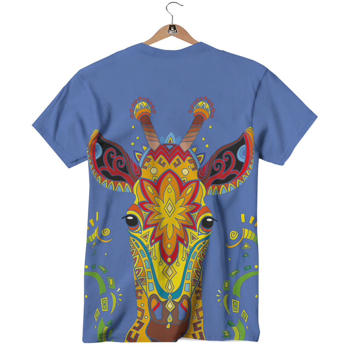 Portrait Giraffe Colorful Print T-Shirt-grizzshop
