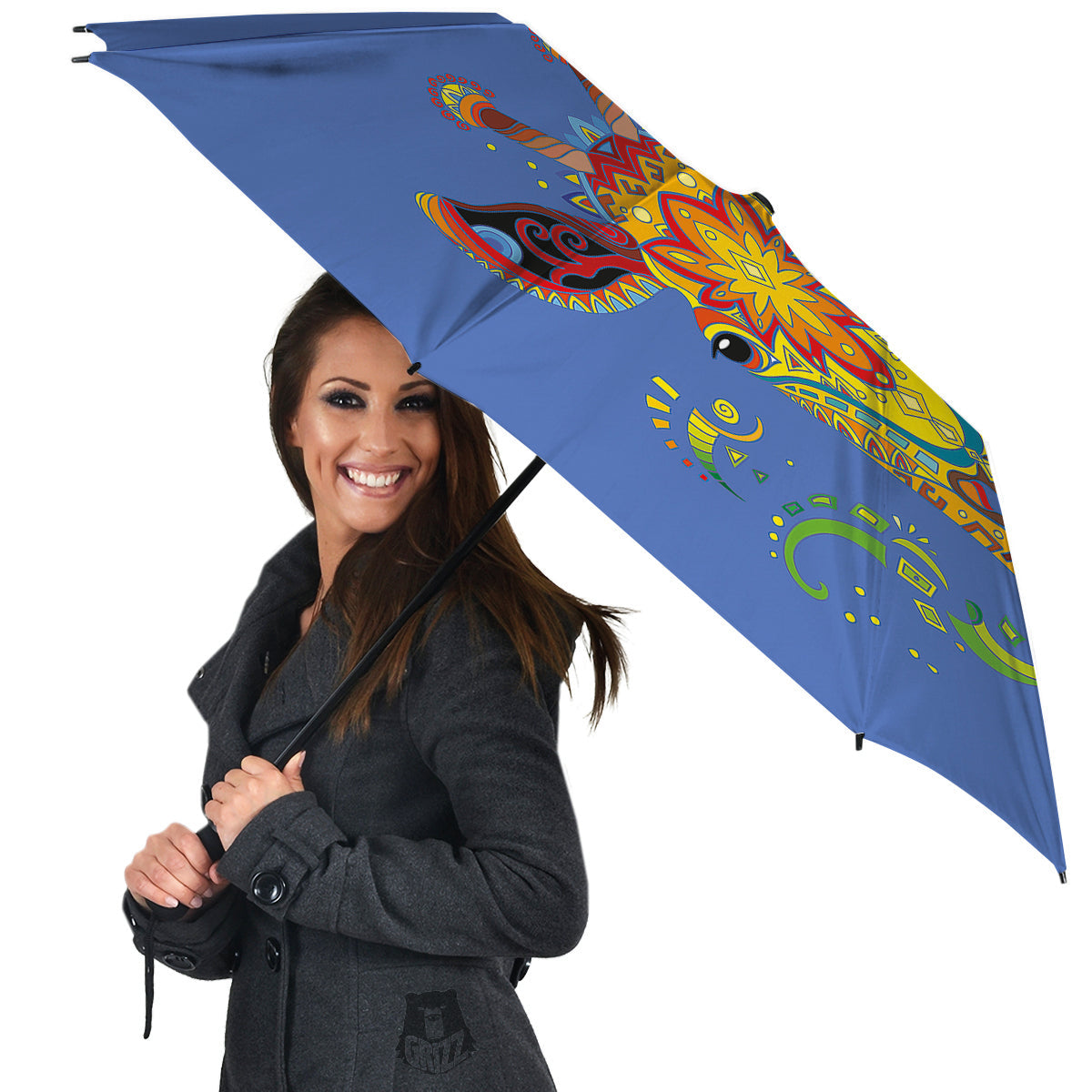 Portrait Giraffe Colorful Print Umbrella-grizzshop