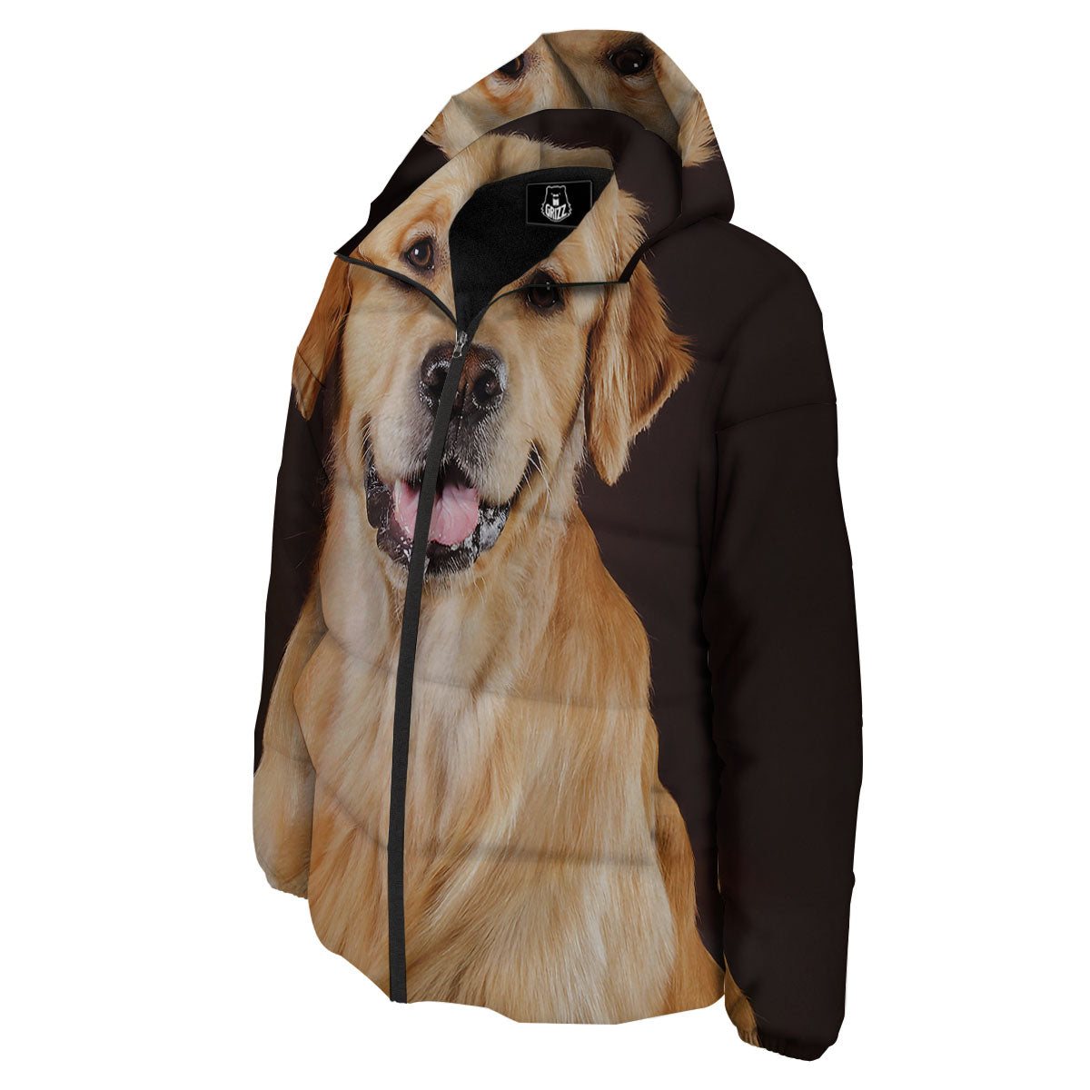 Portrait Golden Retriever Print Down Jacket-grizzshop