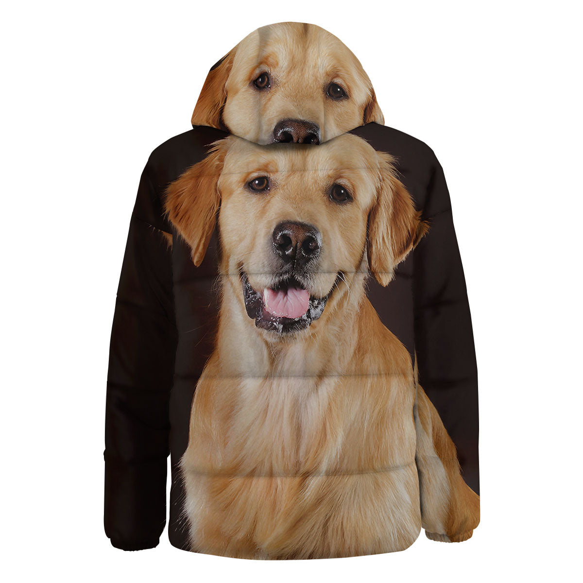Portrait Golden Retriever Print Down Jacket-grizzshop
