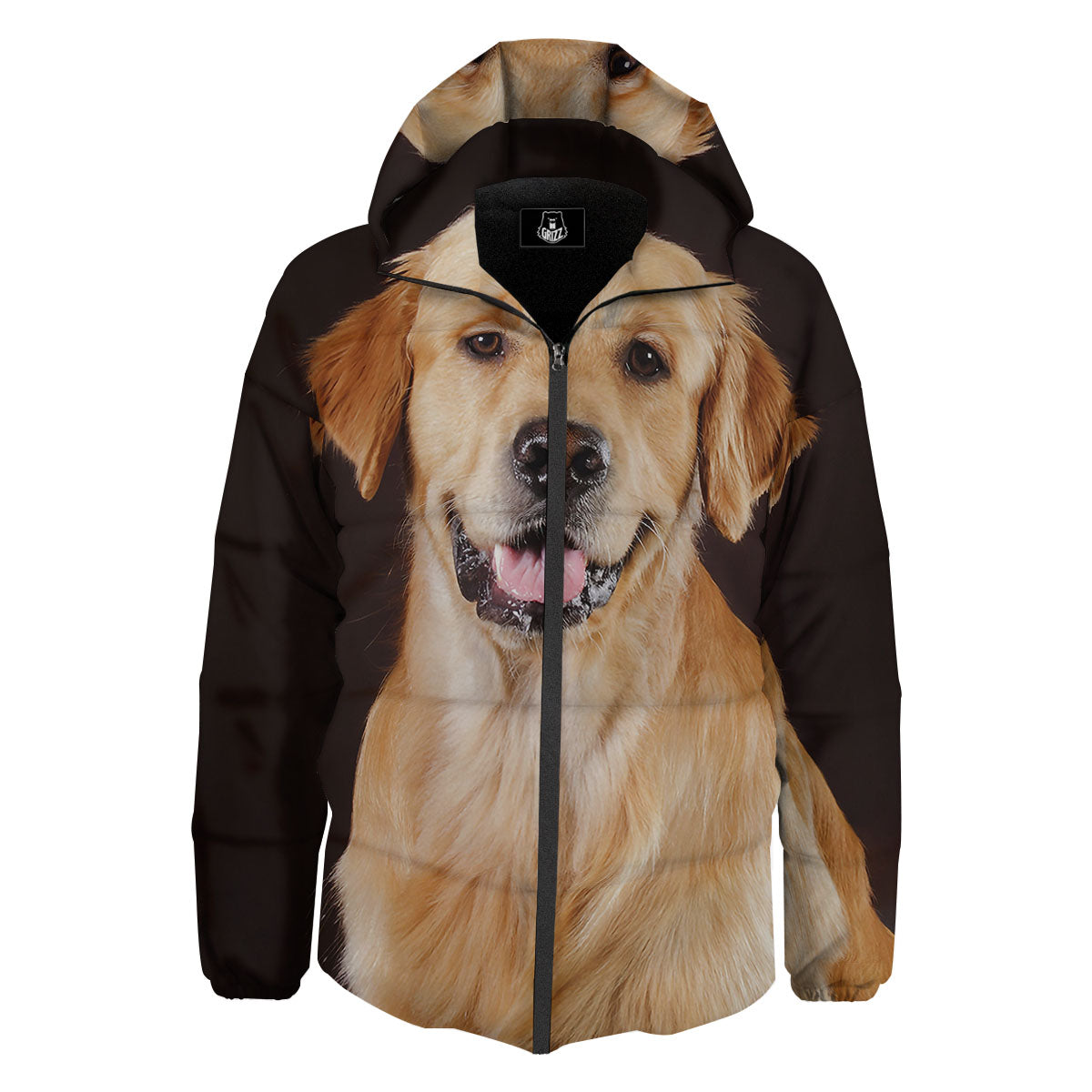 Portrait Golden Retriever Print Down Jacket-grizzshop