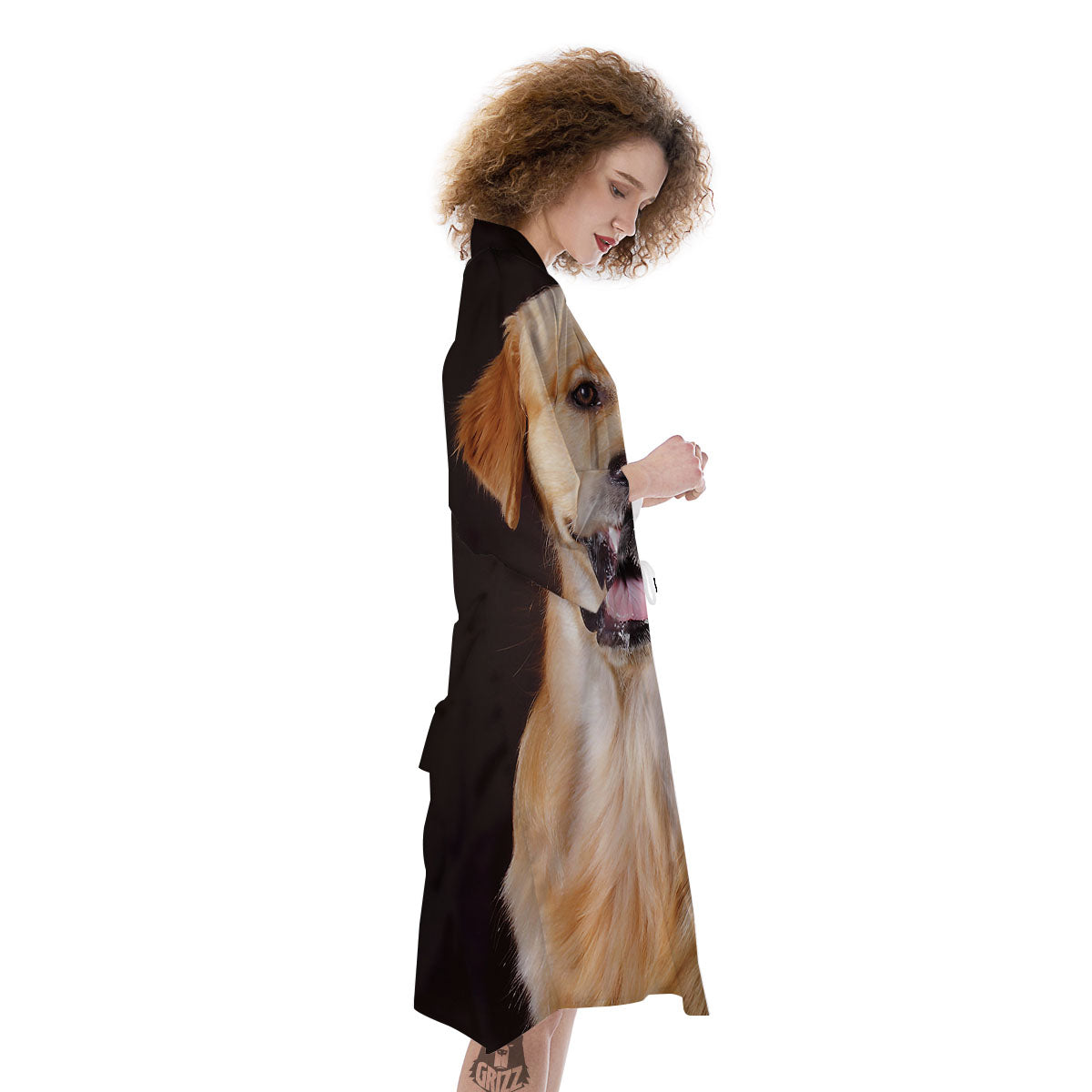 Portrait Golden Retriever Print Kimono-grizzshop