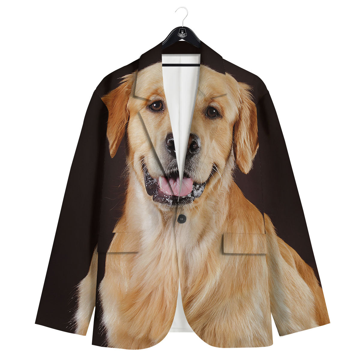 Portrait Golden Retriever Print Men's Sport Coat-grizzshop