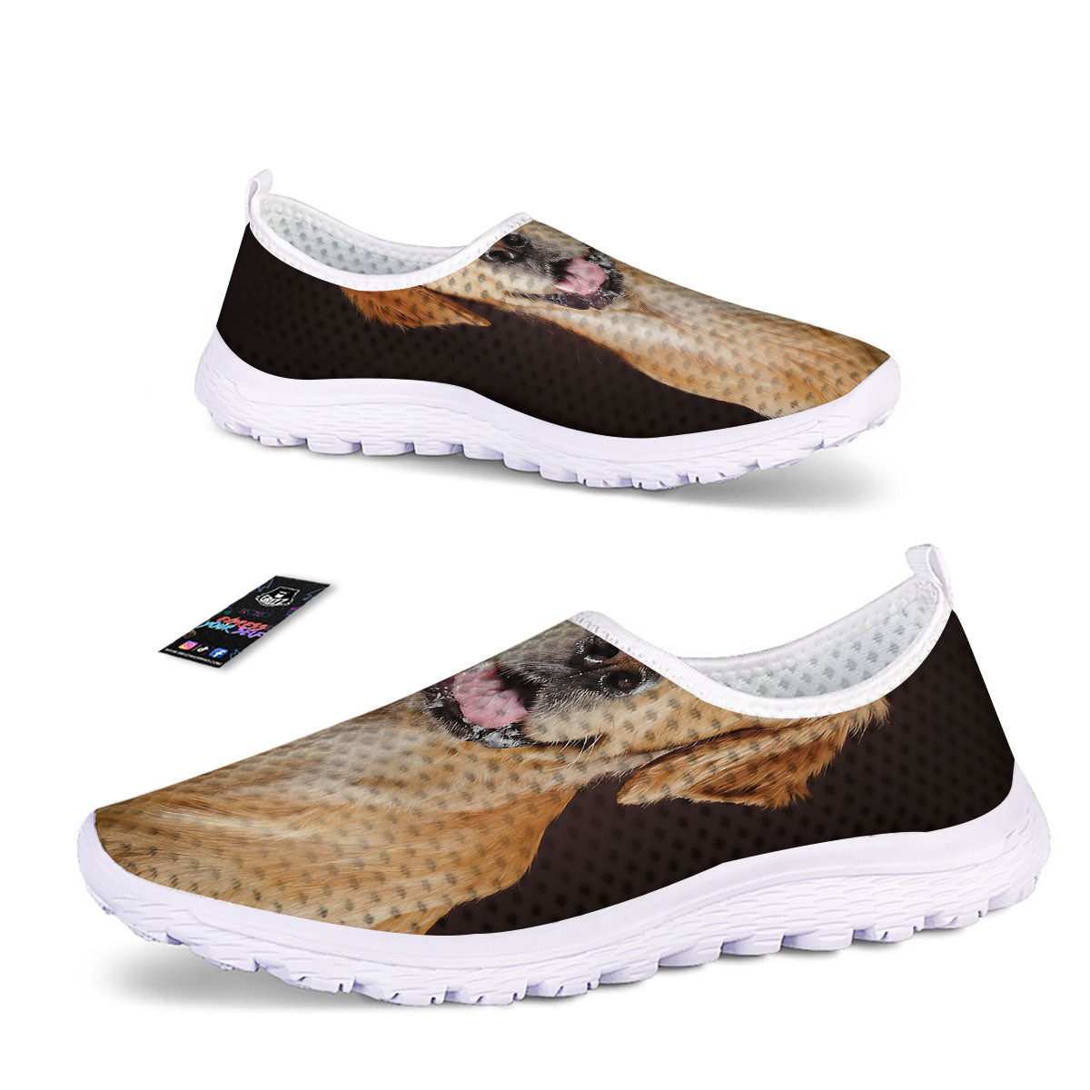 Portrait Golden Retriever Print Nurse Shoes-grizzshop