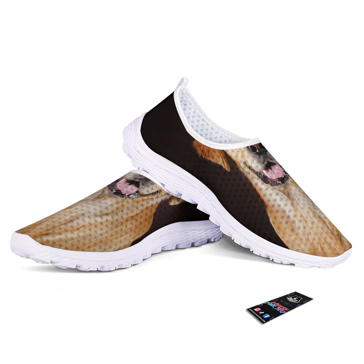 Portrait Golden Retriever Print Nurse Shoes-grizzshop