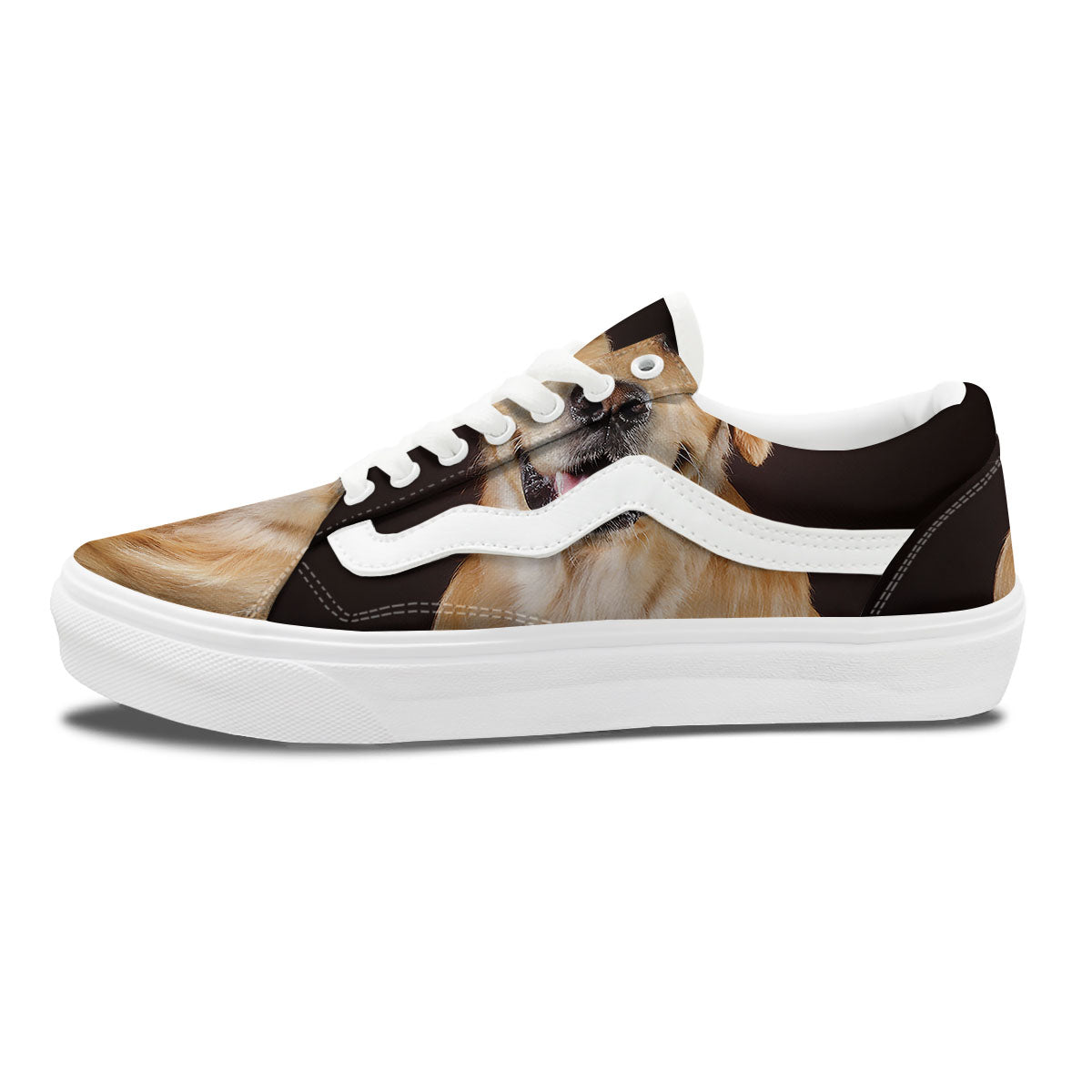 Portrait Golden Retriever Print Skate Shoes-grizzshop