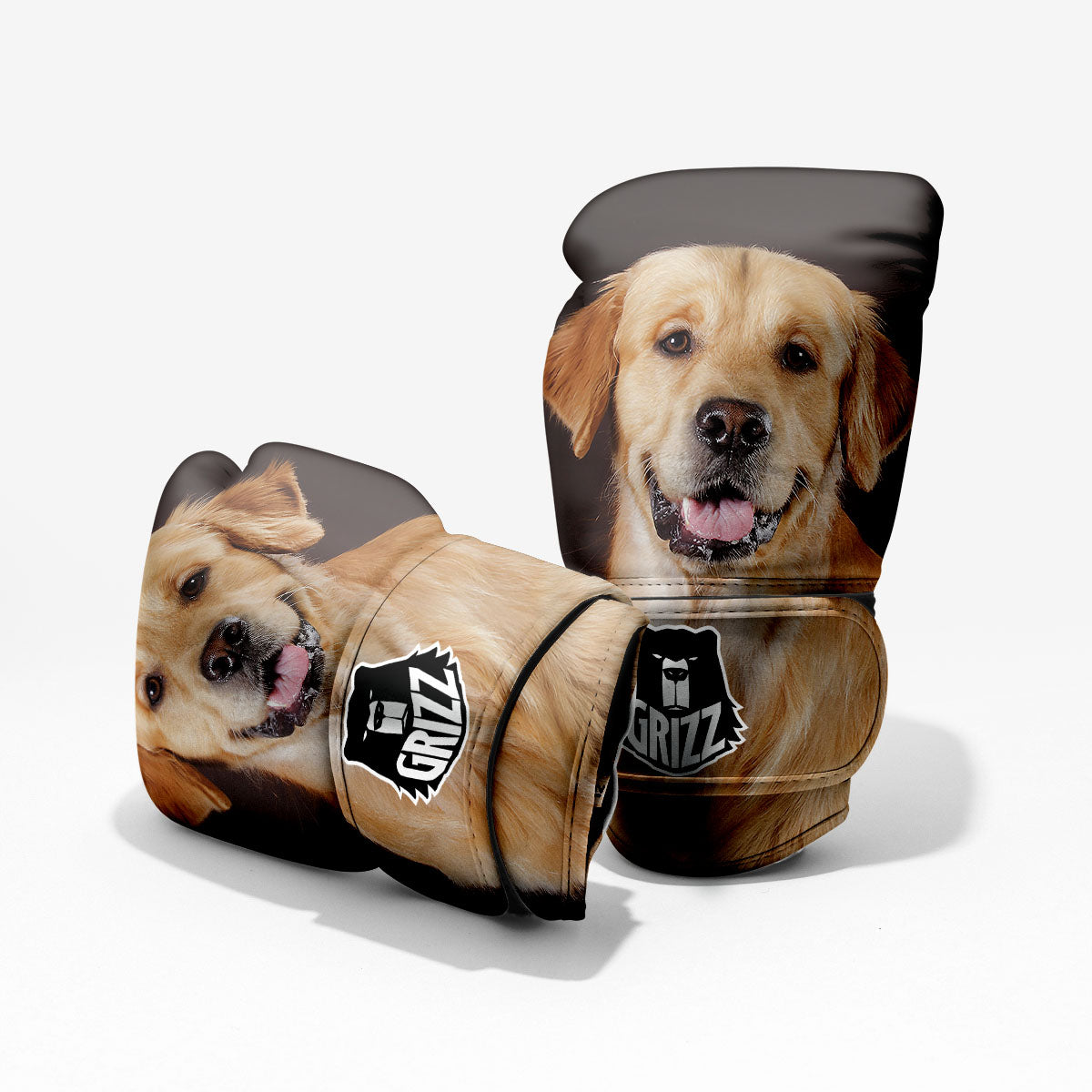 Portrait Golden Retriever Print Pro Boxing Glove
