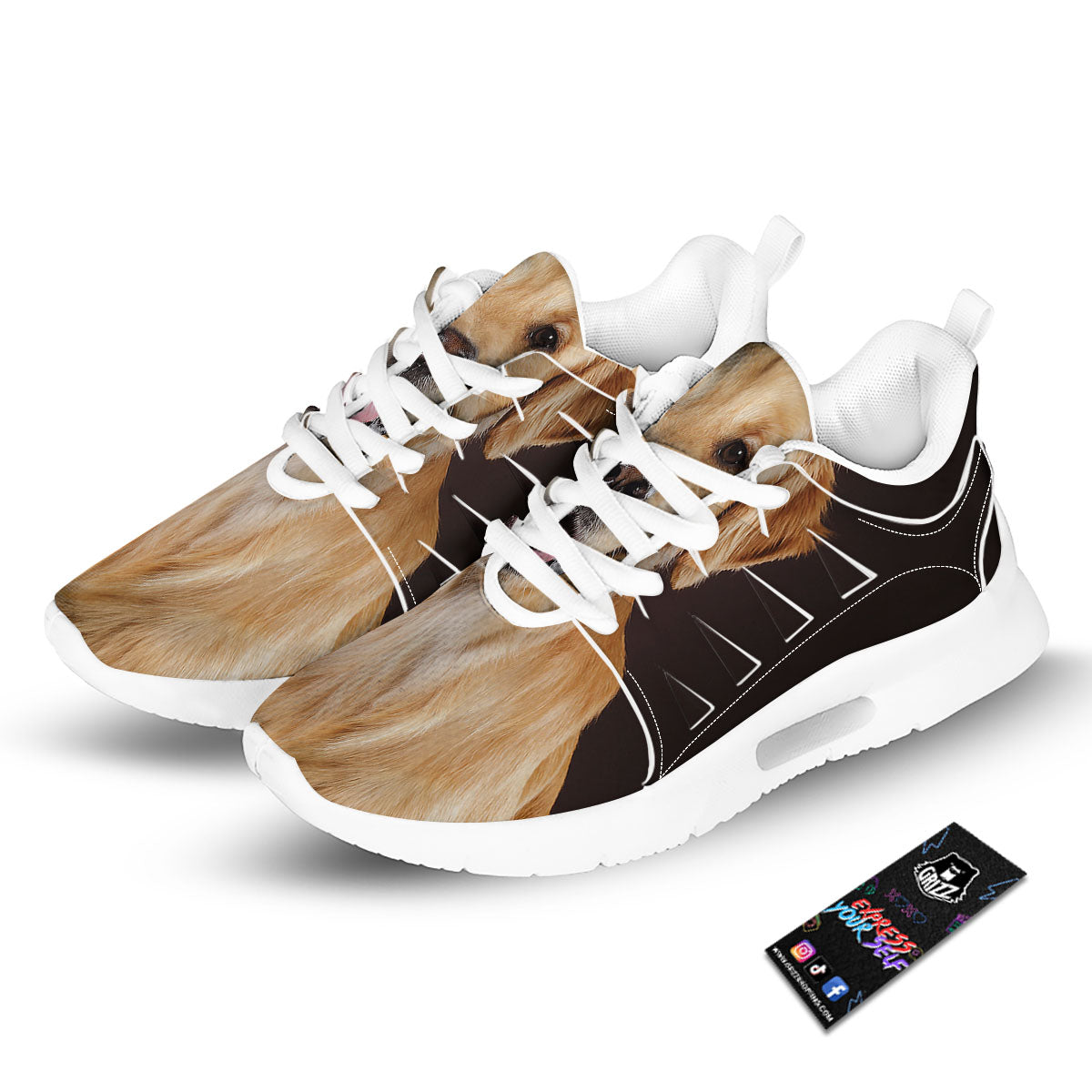 Portrait Golden Retriever Print Tennis Shoes-grizzshop