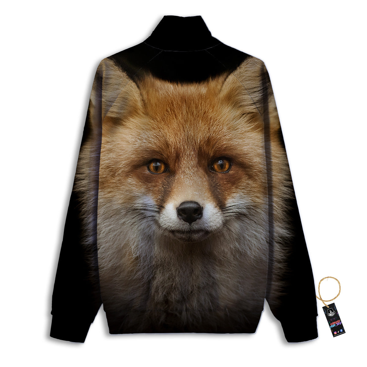 Portrait Head Fox Print Track Jacket-grizzshop