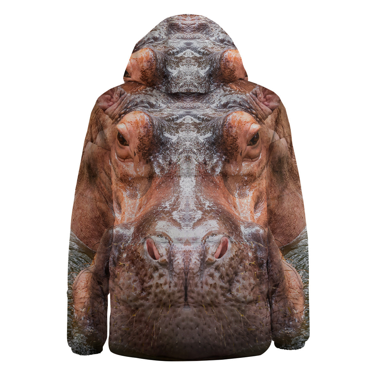 Portrait Hippo Print Down Jacket-grizzshop