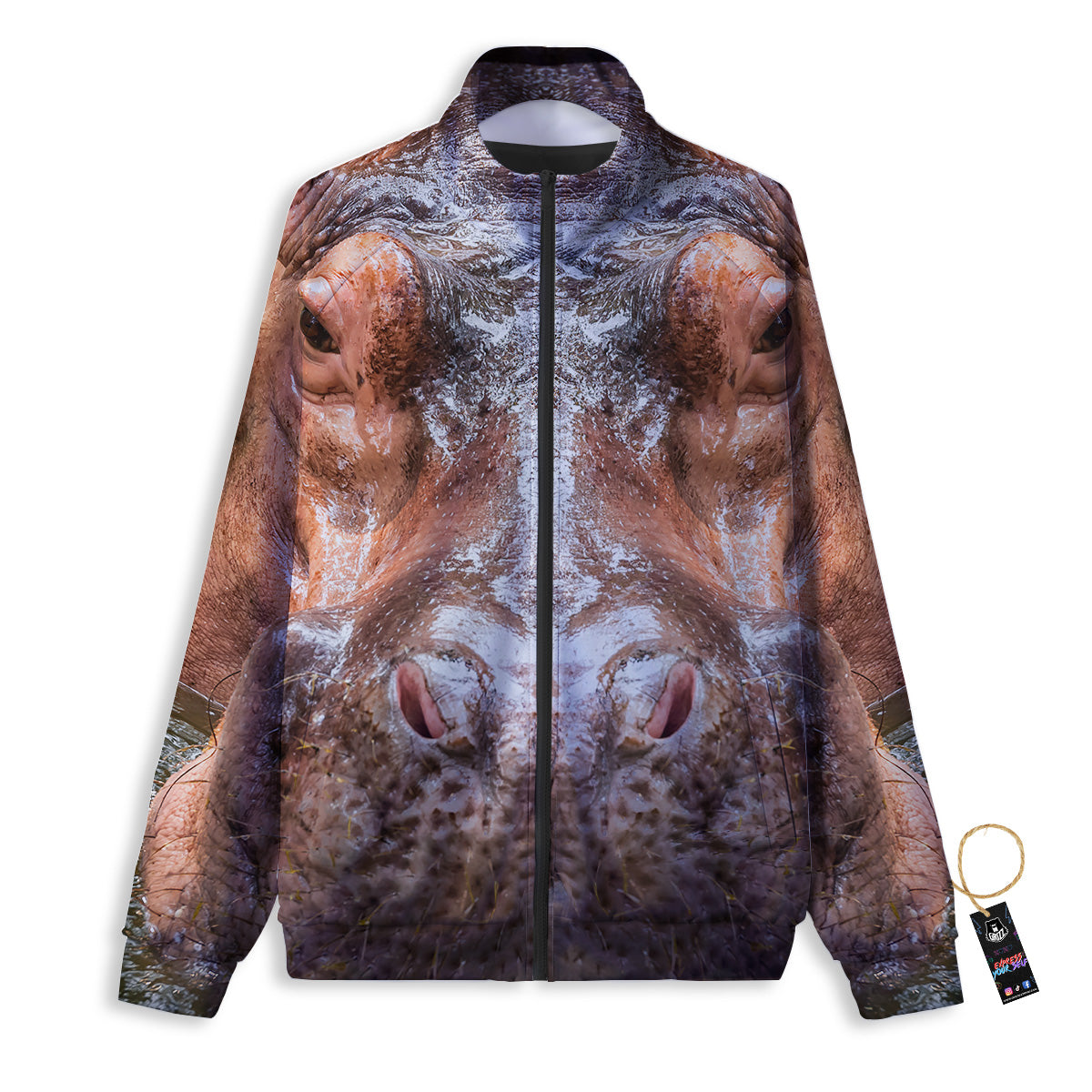 Portrait Hippo Print Track Jacket-grizzshop