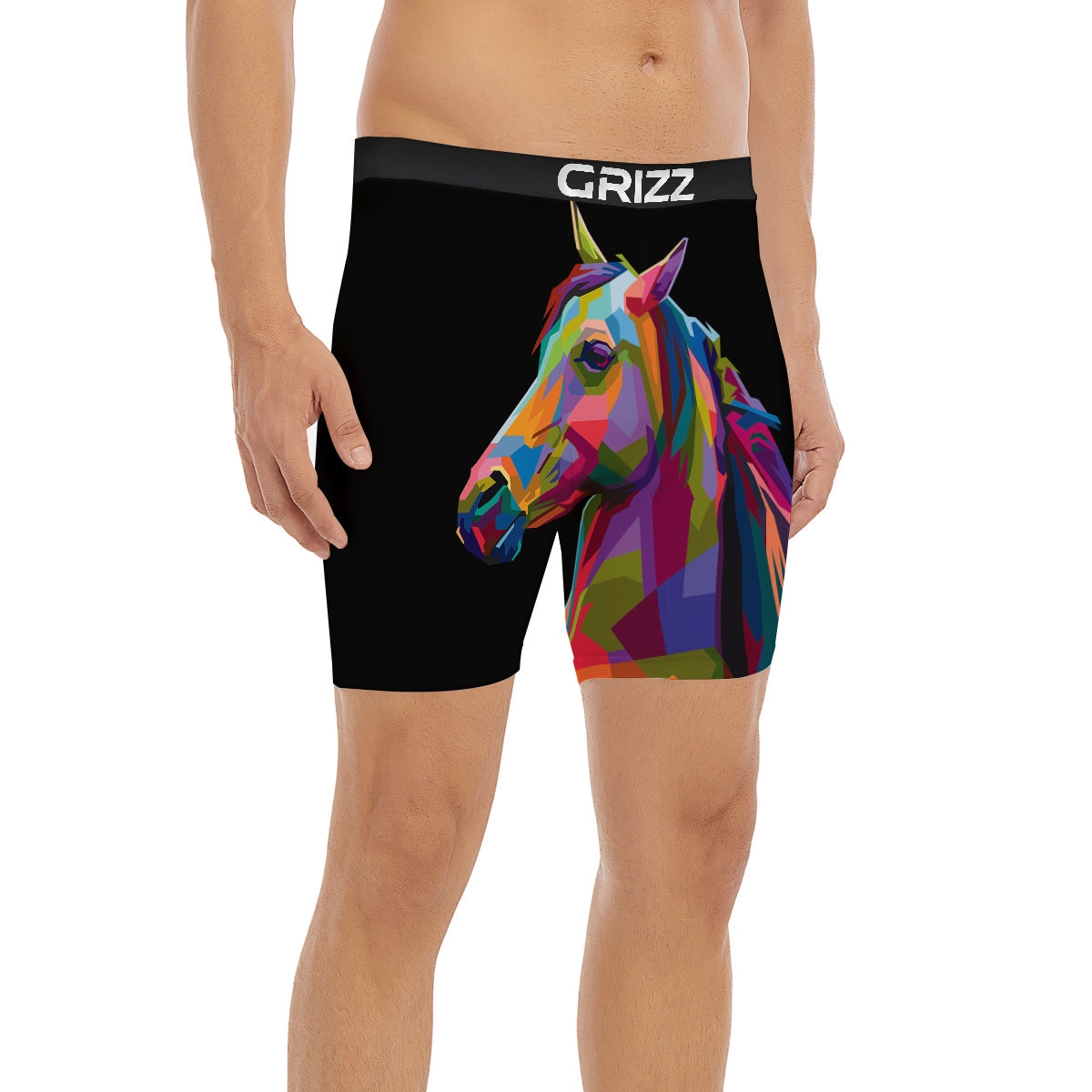 Portrait Horse Colorful Print Boxer Briefs-grizzshop