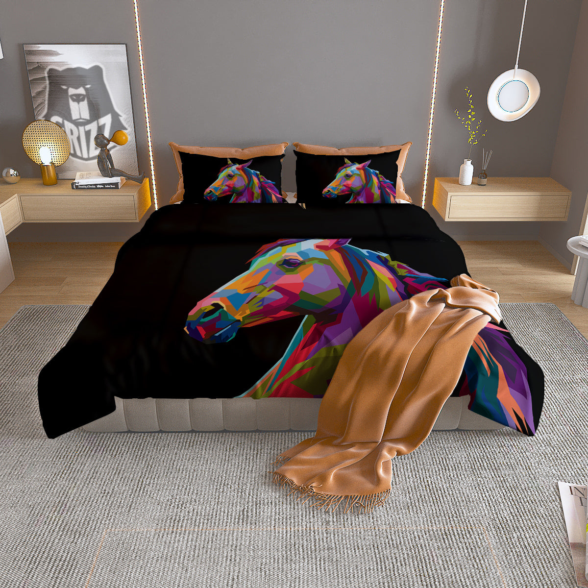 Pineapple Geometric Print Pattern Duvet Cover Bedding Set