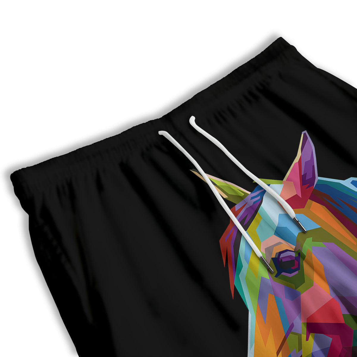 Portrait Horse Colorful Print Men's Athletic Shorts