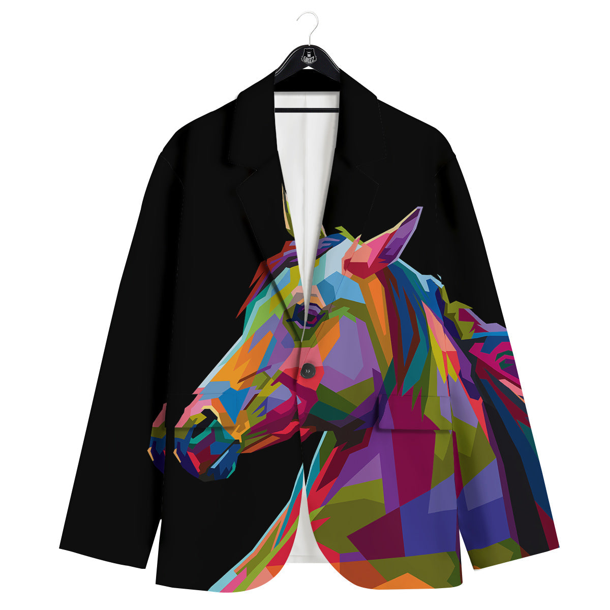 Portrait Horse Colorful Print Men's Sport Coat-grizzshop
