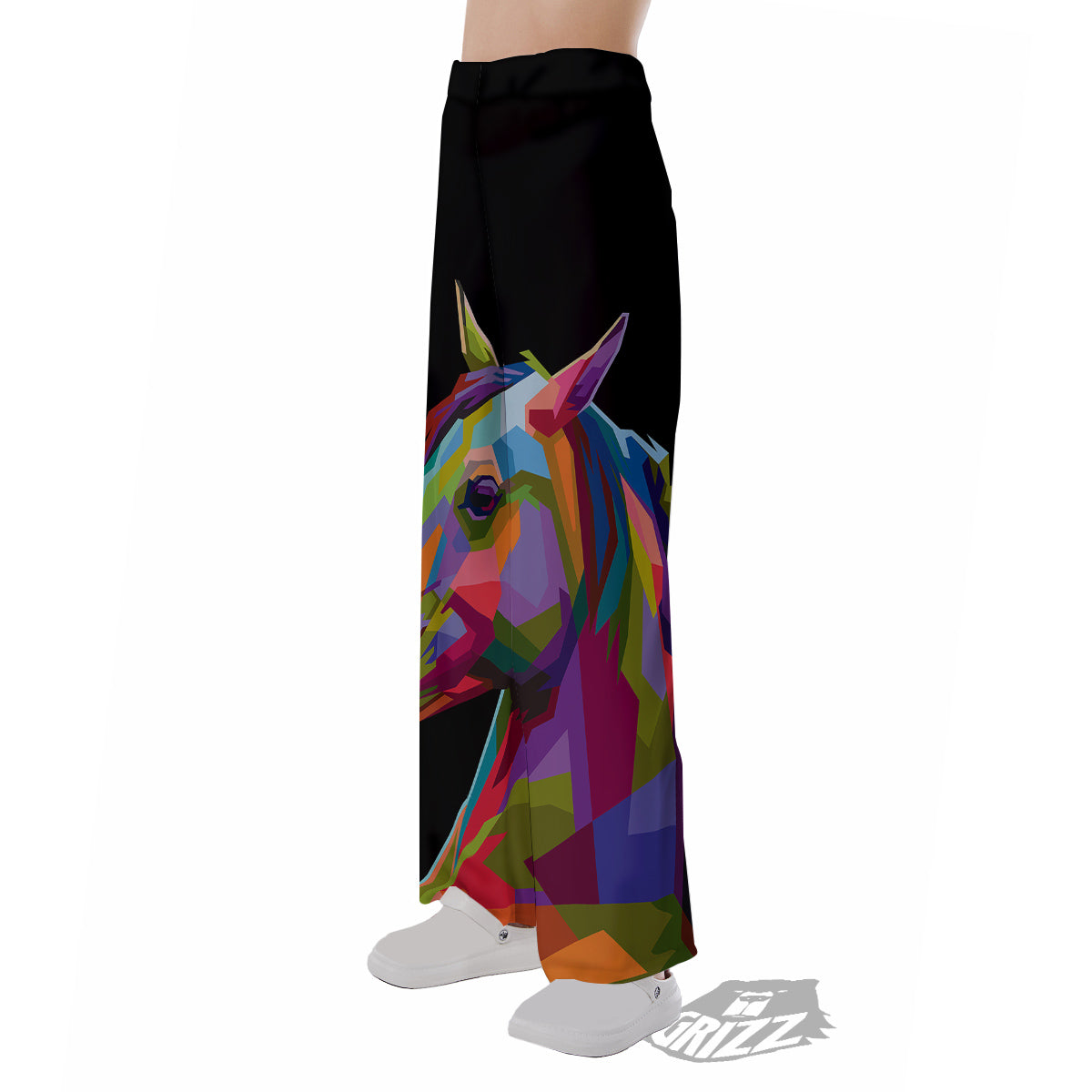 Portrait Horse Colorful Print Pajama Pants-grizzshop