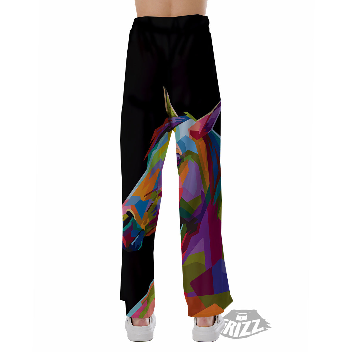 Portrait Horse Colorful Print Pajama Pants-grizzshop