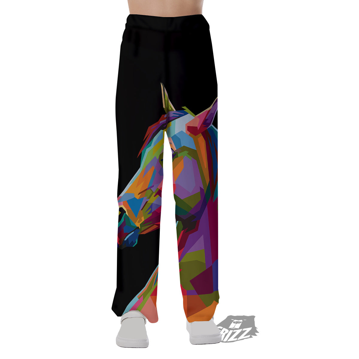 Portrait Horse Colorful Print Pajama Pants-grizzshop